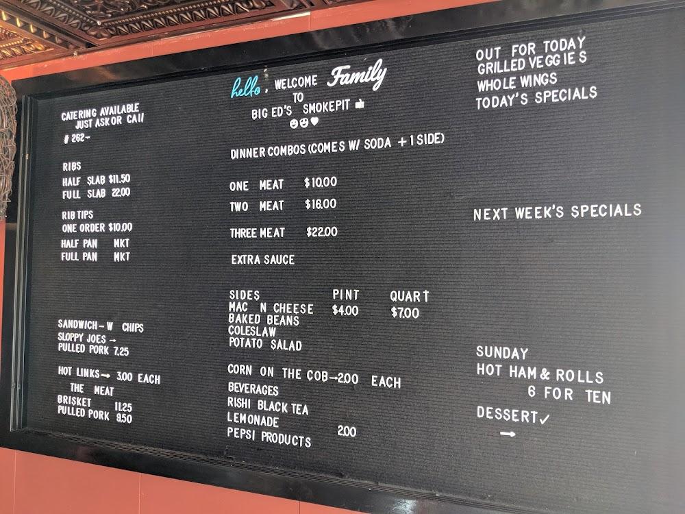 Big Ed's Smoke Pit(Catering only- no walkup service for 2024) Menu image 1